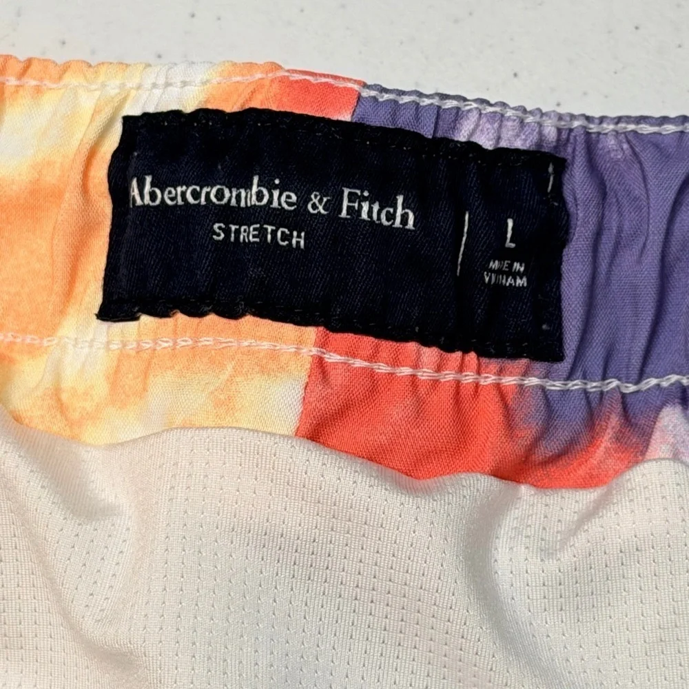 Abercrombie & Fitch Men's Spiral Tie Dye Swim Trunks L Shorts